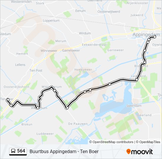 564 Bus Line Map