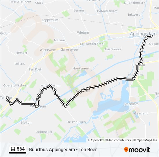 564 Bus Line Map