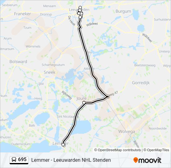 695 Bus Line Map