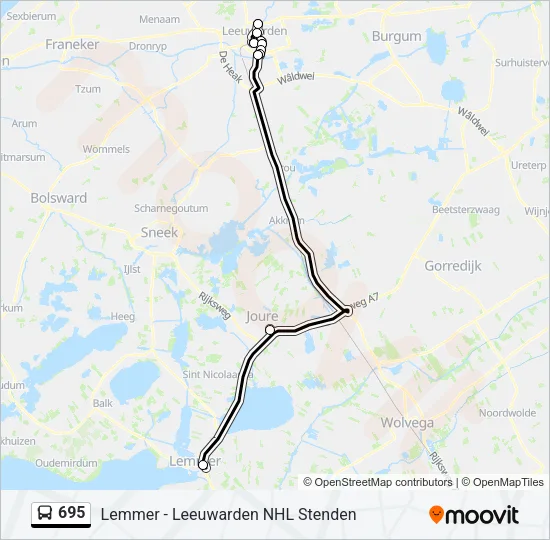 695 Bus Line Map