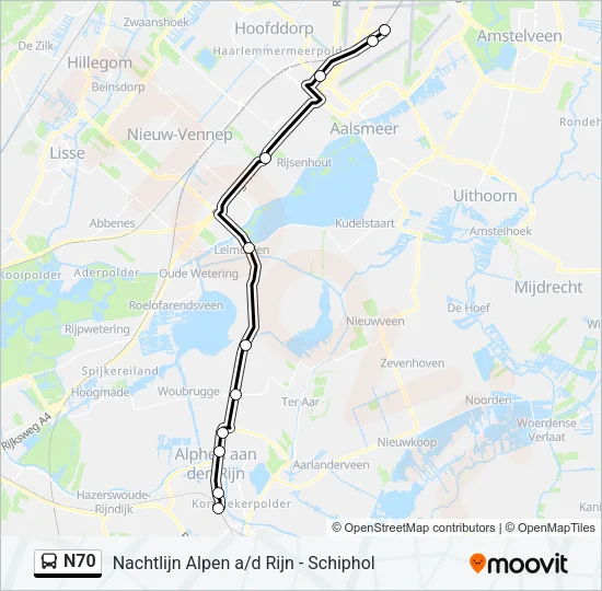 N70 Bus Line Map