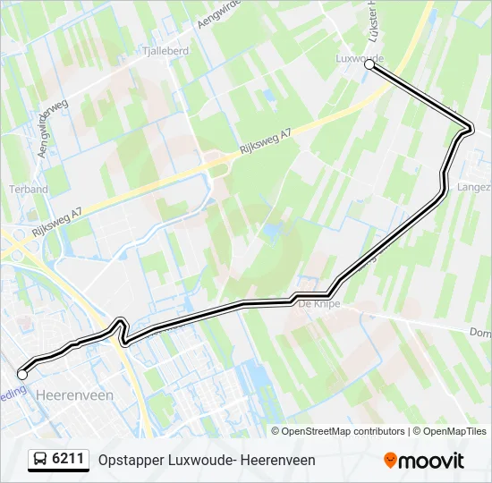 Bus 6211 lijnkaart