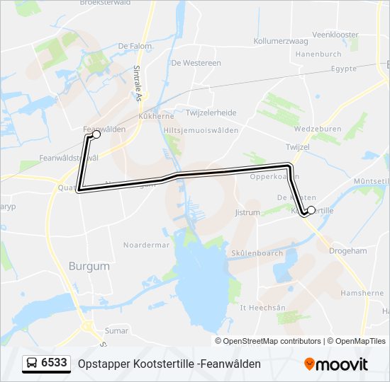6533 Bus Line Map