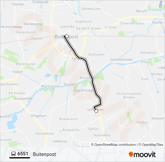 6551 Bus Line Map