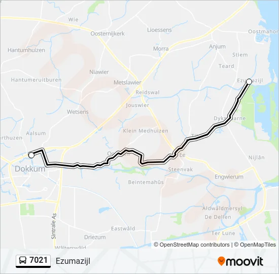 7021 Bus Line Map
