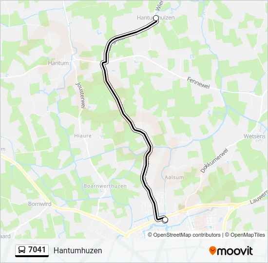 7041 Bus Line Map