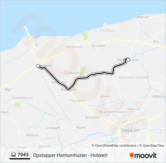 7043 Bus Line Map