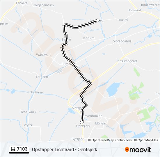 7103 Bus Line Map