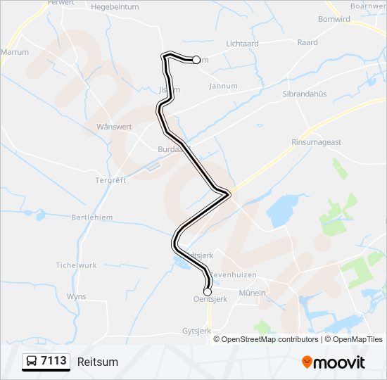 7113 Bus Line Map
