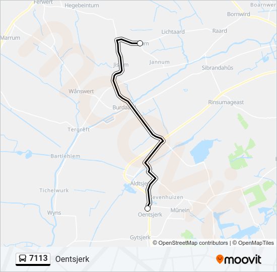 7113 Bus Line Map