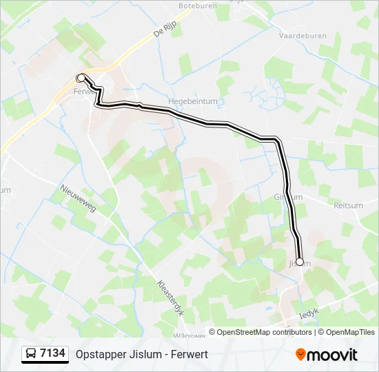 7134 Bus Line Map
