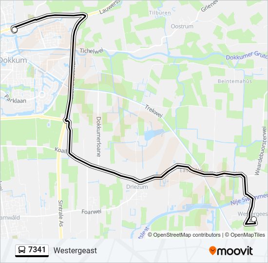 7341 Bus Line Map