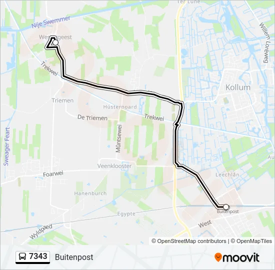 7343 Bus Line Map