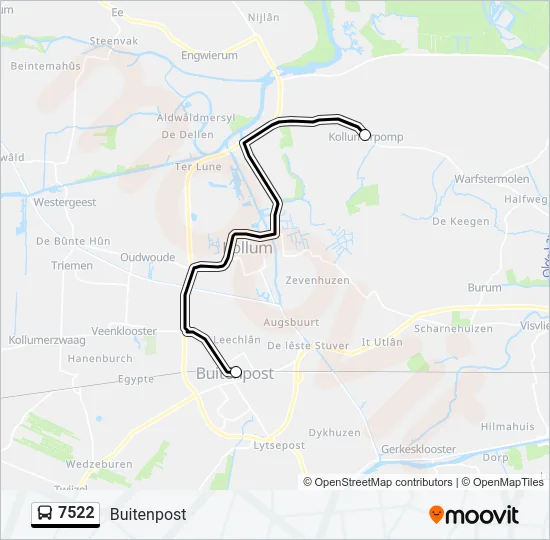7522 Bus Line Map
