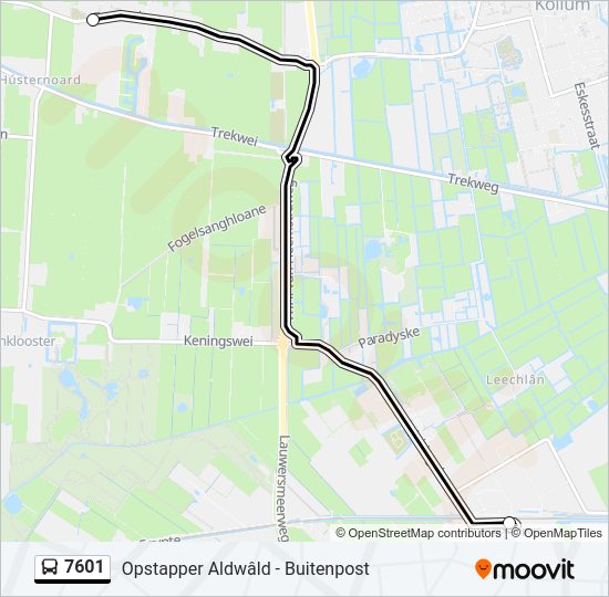 7601 Bus Line Map