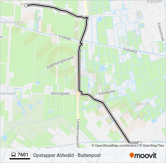 7601 Bus Line Map