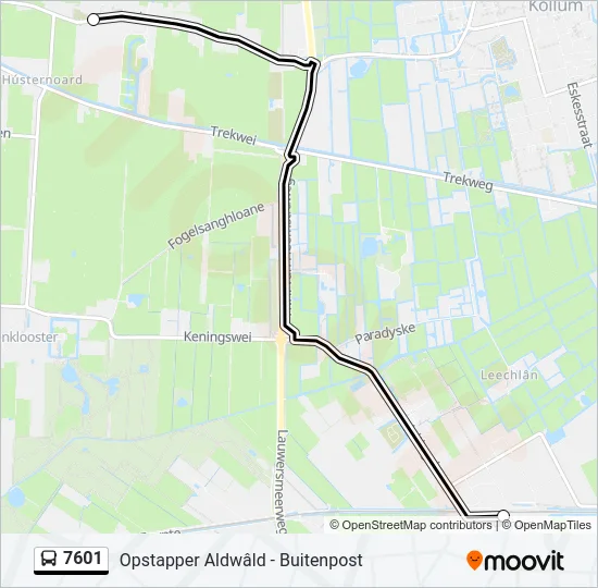 7601 Bus Line Map