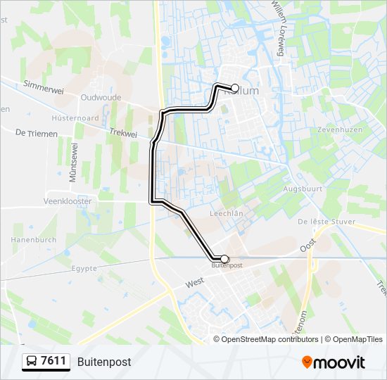7611 Bus Line Map