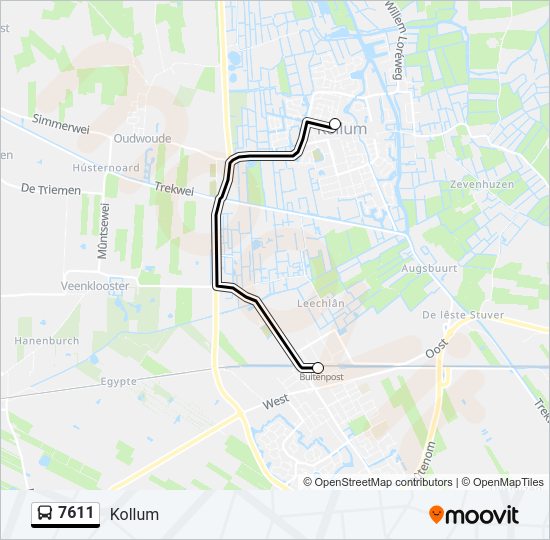 7611 Bus Line Map