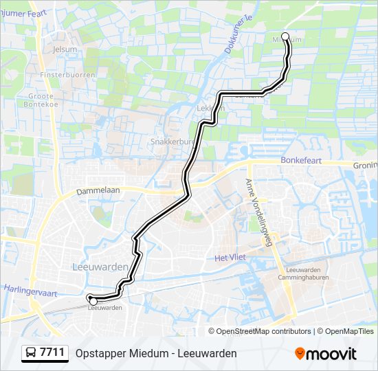 7711 Bus Line Map