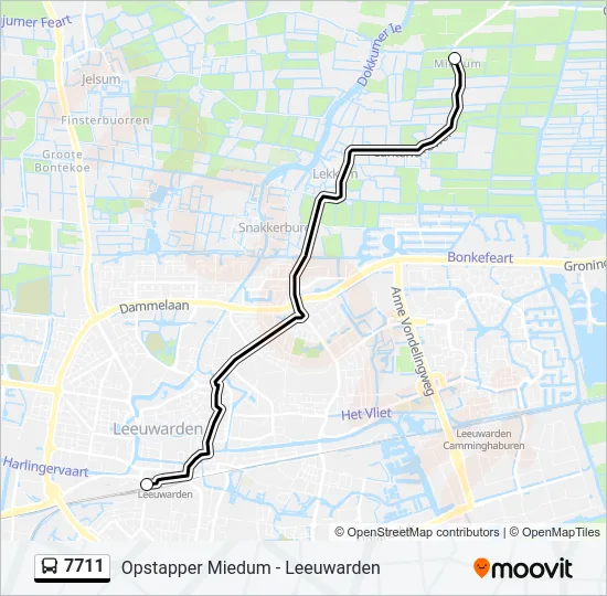 7711 Bus Line Map