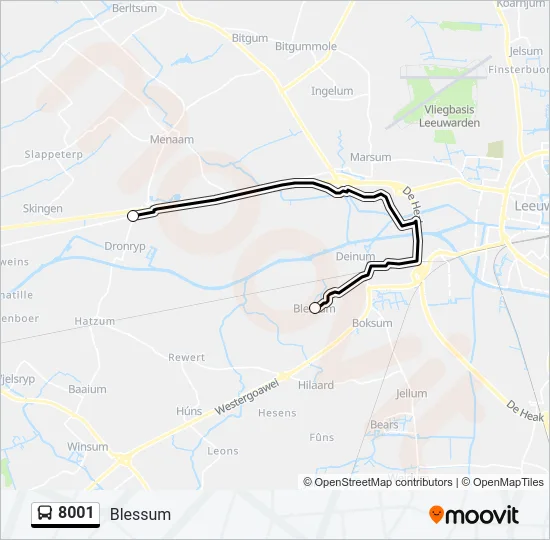 8001 Bus Line Map