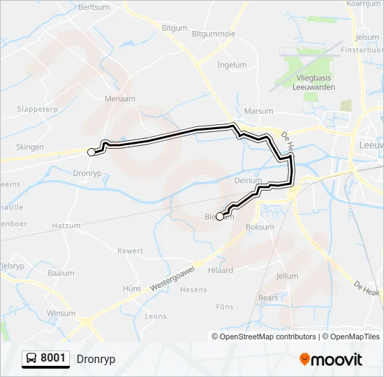 8001 Bus Line Map