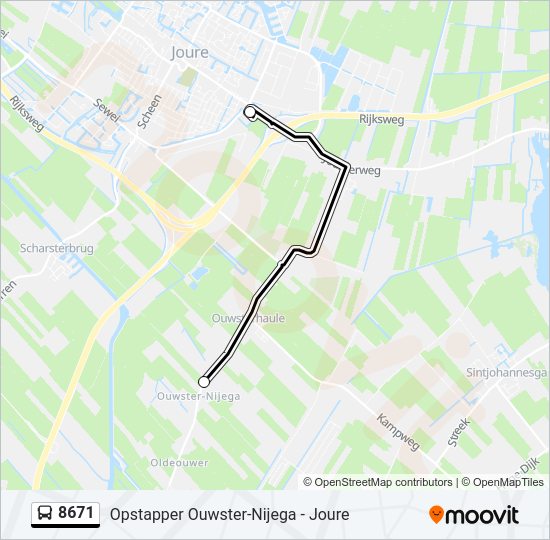 8671 Bus Line Map