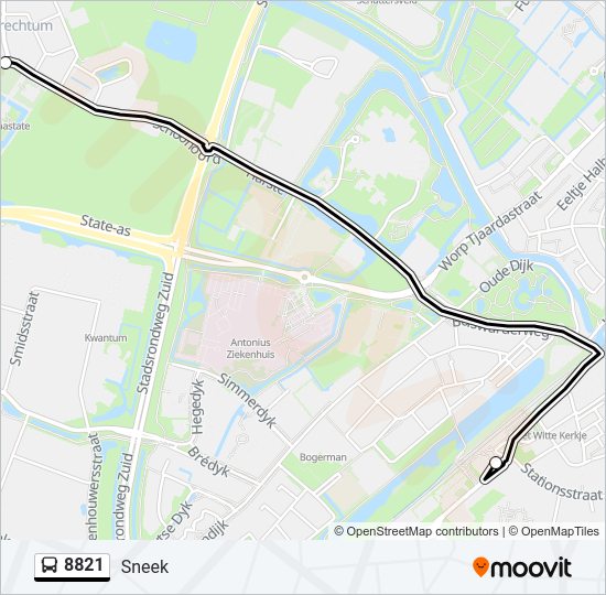 8821 Bus Line Map