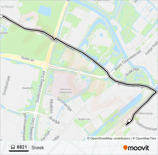 8821 Bus Line Map