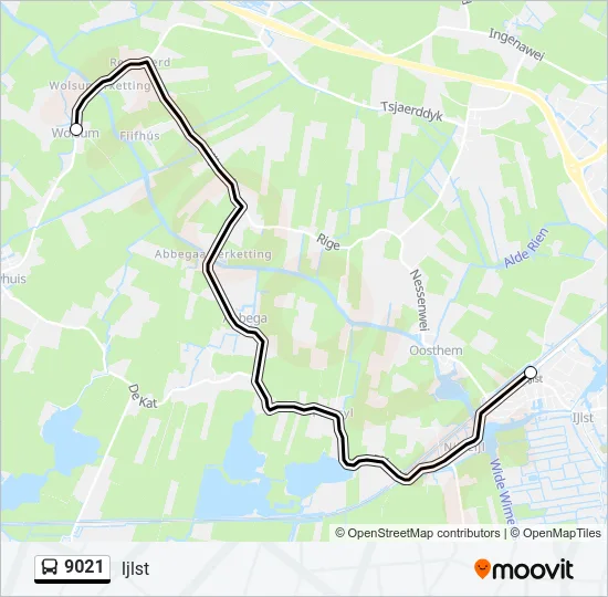 9021 Bus Line Map