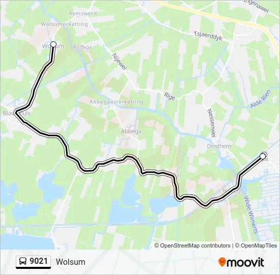 9021 Bus Line Map