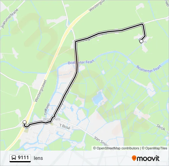 9111 Bus Line Map