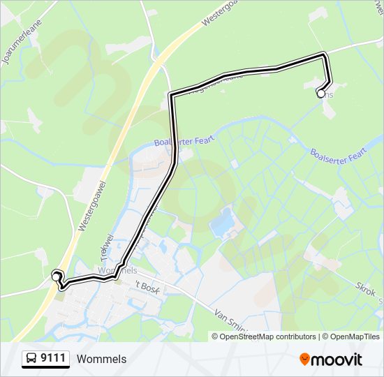 9111 Bus Line Map