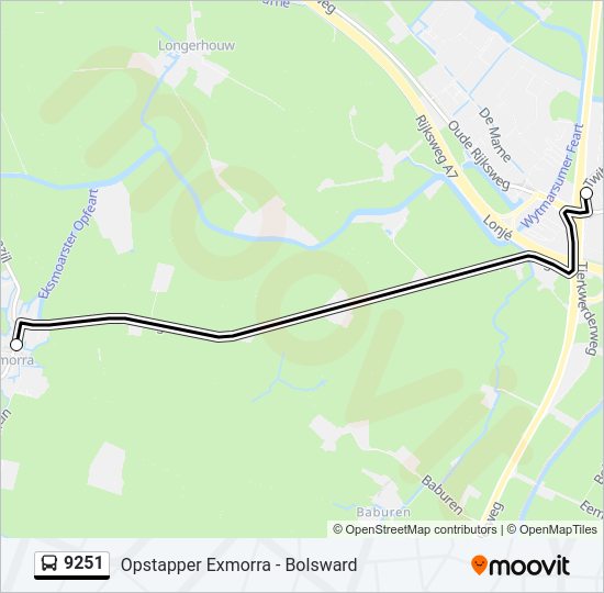 9251 Bus Line Map