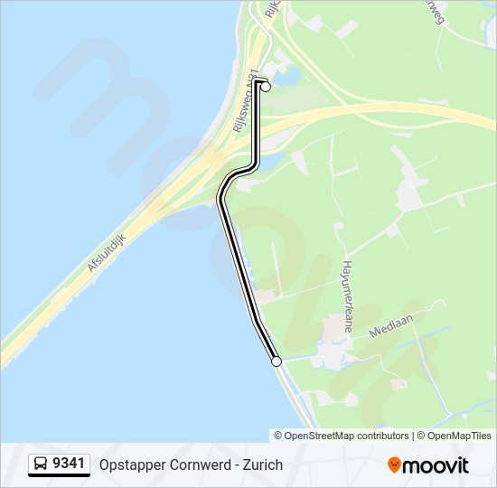 9341 Bus Line Map