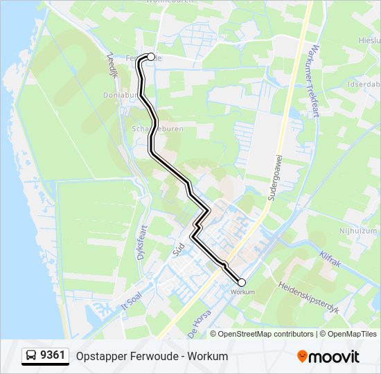9361 Bus Line Map