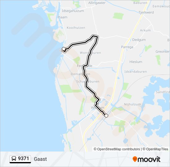 9371 Bus Line Map