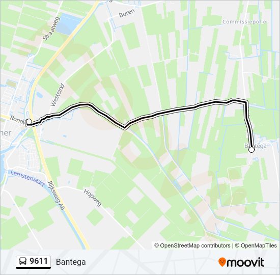 9611 Bus Line Map