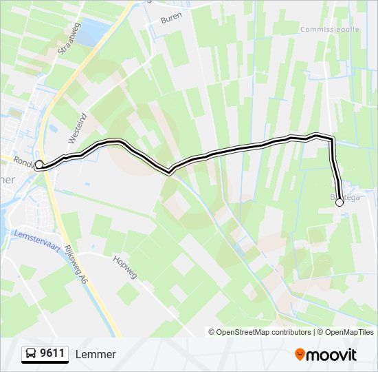 9611 Bus Line Map