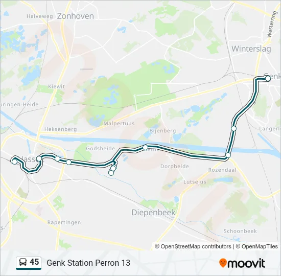 45 Bus Line Map