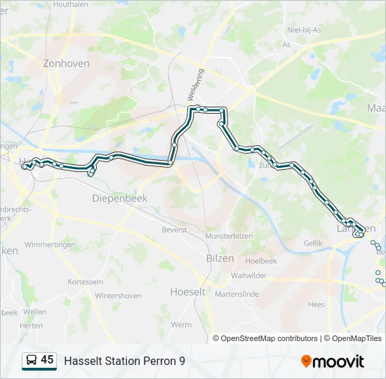 45 Bus Line Map