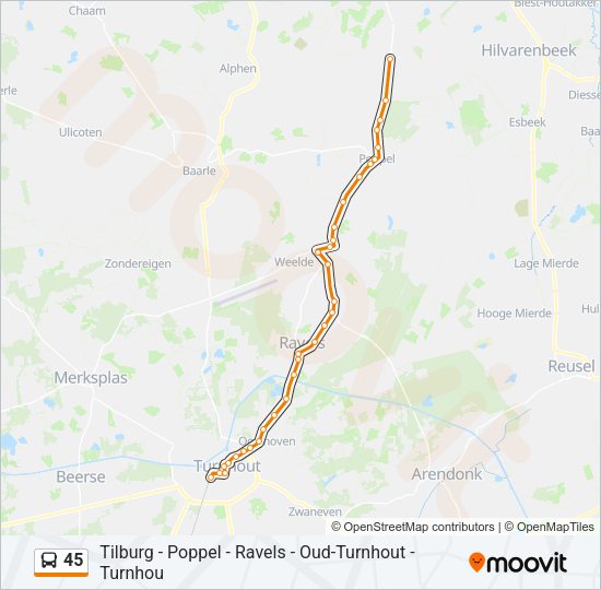 45 Bus Line Map