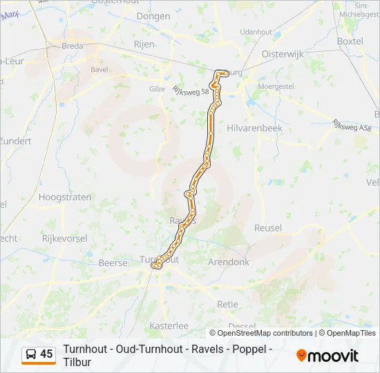 45 Bus Line Map