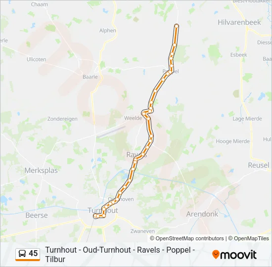 45 Bus Line Map