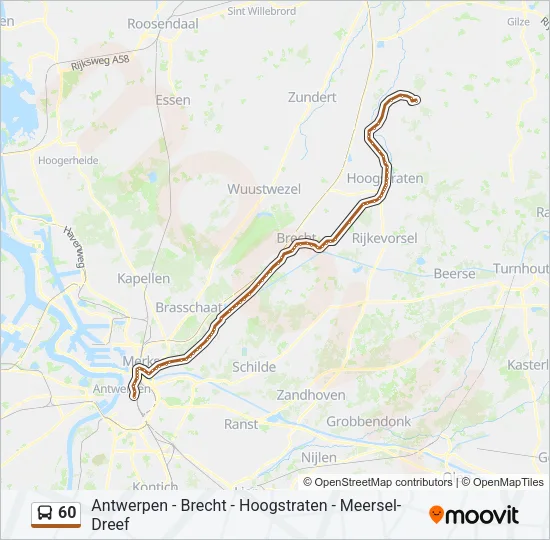 60 Bus Line Map