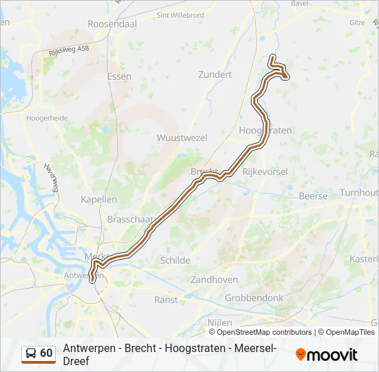 60 Bus Line Map