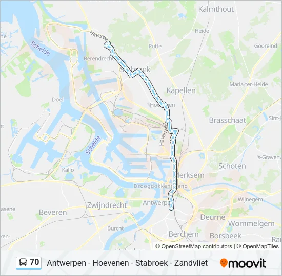 70 Bus Line Map