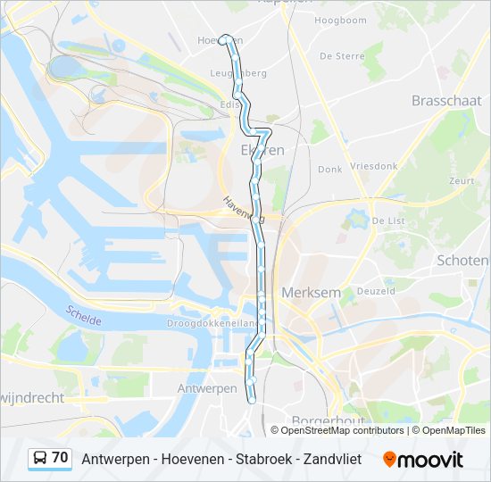 70 Bus Line Map