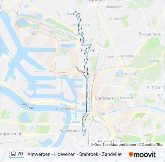 70 Bus Line Map